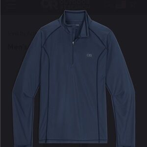 Outdoor Research Mens Baritone Quarter Zip Performance Pullover Navy Medium